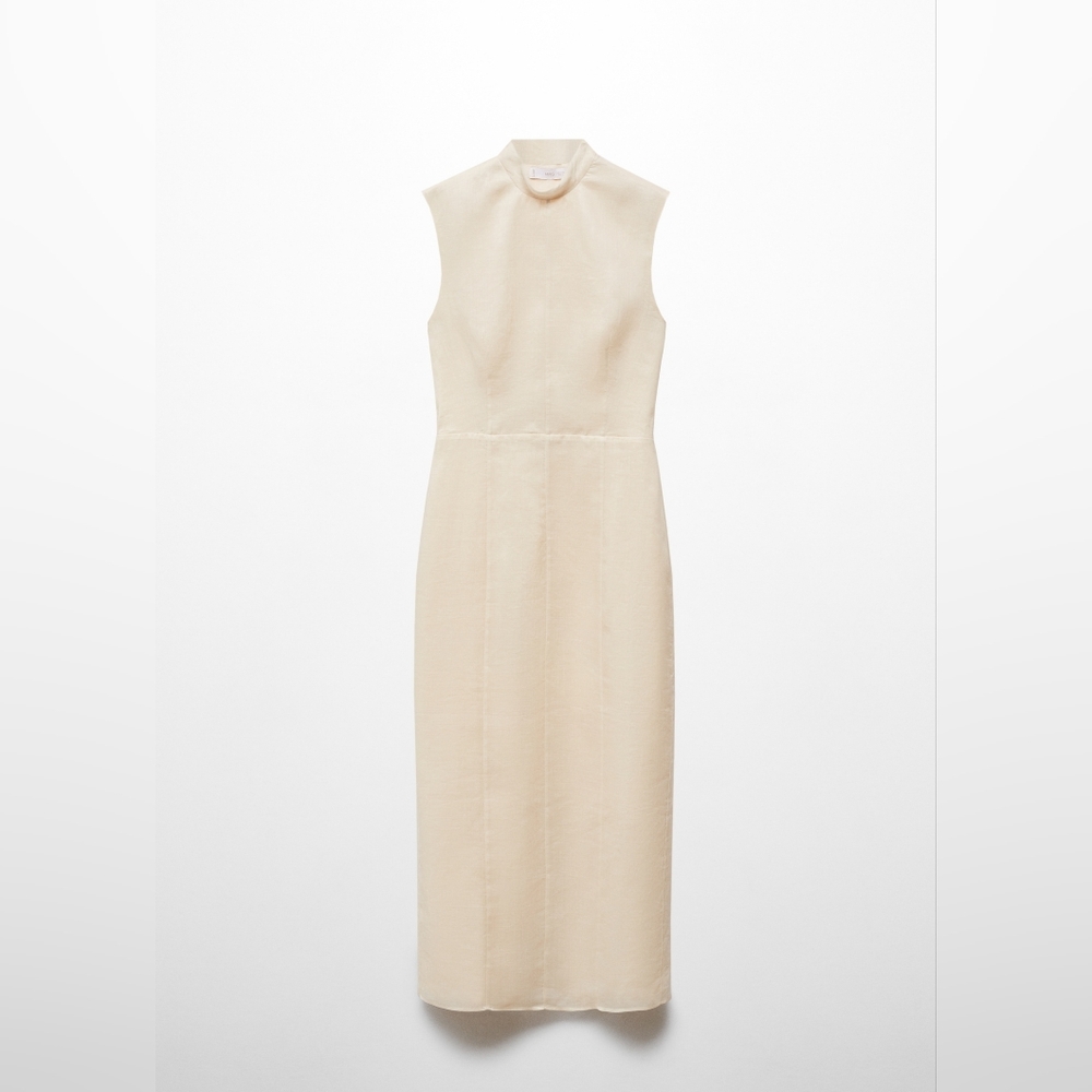 Mango Selection Open-back Ramie Dress